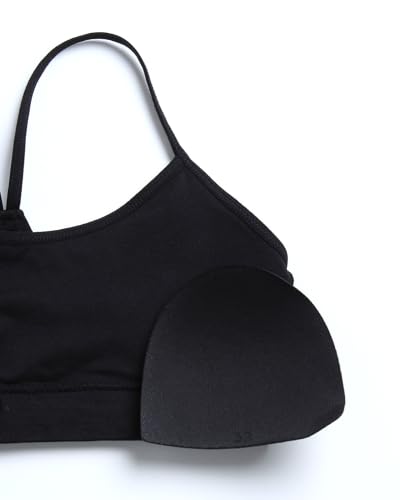 Reebok Girls Training Bra - 2 Pack Racerback Crop Cami Bralette with Removable Pads - Soft Seamless Bras for Teens (6-16)4