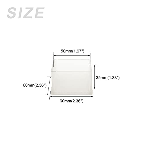 METALLIXITY Chair Leg End Cover (50mm x 50mm) 16Pcs, Square PVC Furniture Feet Caps Floor Protector - for Sofa Table Patio Chairs Clear - Image 2