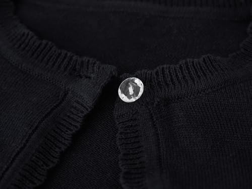 Image of Girls Bolero Cardigan Sweater Toddler Kids Long Sleeve Button Knit Shrug Cropped Cover Up Jacket Tops