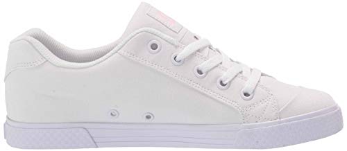 DC Shoes DC womens Chelsea Skate Shoe, White/Pink/White, 6 US