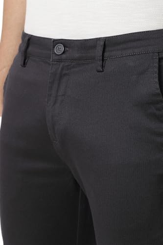 Image of Peter England Men's Straight Fit Mid Rise Chino Casual Trouser with Premium Dobby