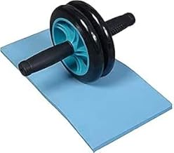 عجلة دوارة مزدوجة لتمارين البطن، معدات تمارين البطن لتقوية عضلات الجسم الأساسية والتدريب المنزلي على اللياقة البدنية