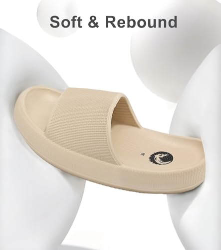 Image of Haifago Cloud Slide Sandals for Women Comfort Recovery Pillow Sandal, Lightweight House Bathroom Shower Slippers Adjustable Double Buckle Platform Slide