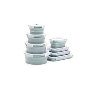 Collapsible Silicone Food Storage Container Set (BLUE)