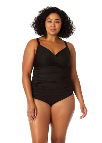 Women's Plus Size Live In Color Twist Front Underwire Tankini Swim Top