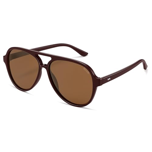 Image of SOJOS Classic Polarized Aviator Sunglasses for Women Men, Retro Trendy Aviators Shades SJ2201