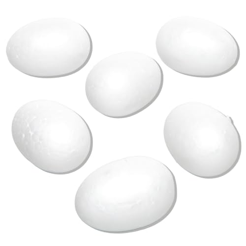 Baker Ross E233 Polystyrene Eggs - Pack of 10 7cm White Craft Eggs Craft Painting Egg Decorating