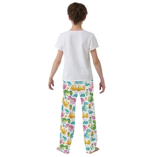 ZZXXB Dinosaur Pineapple Boys Long Pants Soft Trousers Elastic Waist Kids Lounge Bottoms with Pockets S-XL3