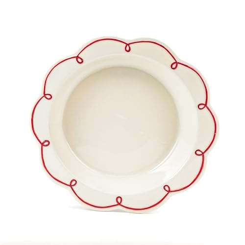 10 Strawberry Street White with Red Swirl Pie Dish 10 Strawberry Street White with Red Swirl Pie Dish
