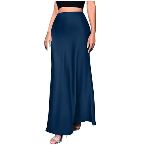 Women Summer Skirt 2025 Silk Elegant High Waist Cocktail Party Wedding Mermaid Satin Maxi Skirts Bodycon Long Skirts