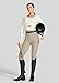 Willit Women's Horse Riding Pants Knee-Patch Equestrian Breeches Horseback Schooling Tights Zipper Pockets Khaki M