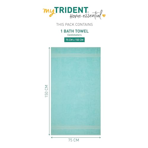 Trident Home Essential Towels for Bath, Large Size Bathroom Towels 450 GSM, 100% Cotton Bath Towel for Men/Women, Large Bath Towel (1-Piece 75cm x 150 cm), Misty Green