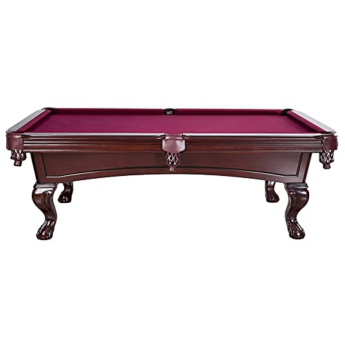 Hathaway Augusta 8-Ft Pool Table Pool Table For Family Game Rooms With Burgundy Felt, 57-In Cues, Balls, Brush And Chalk - Mahogany Finish,Maple #TOP7