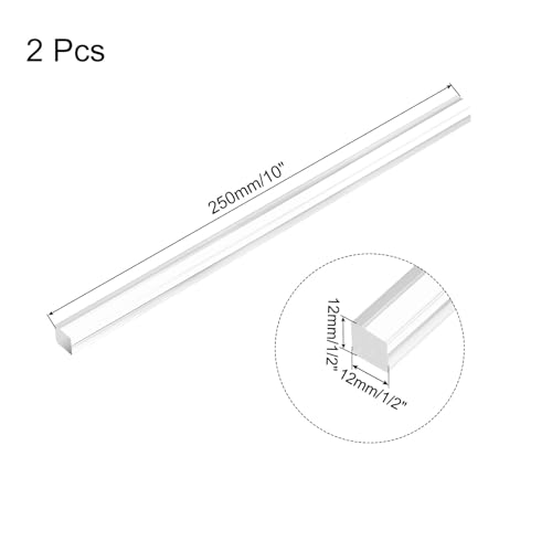 Image of MECCANIXITY 2pcs Acrylic Square Rods 1 /2 inch x 10 inch Clear Acrylic Dowel Rods Sticks Acrylic Plastic Sticks Strip for DIY Crafts Lighting Gardening Decorations - 12mm x 250mm