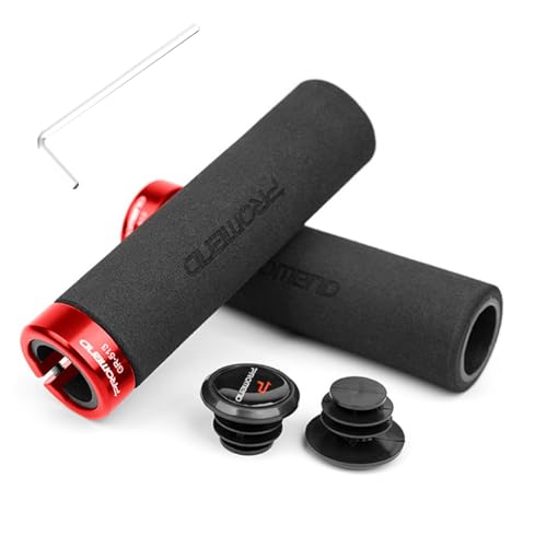 Bike Handlebar Grips, Foam Single Lock on Bicycle Handle Bar Soft Comfortable Non-Slip Handle Grips...