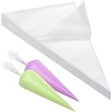 KJOET 200枚セット 絞り袋 製菓用 絞り出し袋 クリーム しぼり袋 使い捨て袋 厚め お菓子作り ケーキ 使い捨て クリーム 厚手 PEポリエチレン 出し袋 生 しぼ ペストバッグ キッチン お菓子作り 洋 ドーナツ ホイップ チョコレート シュー デコレーション用品 21x34cm