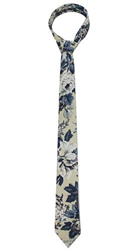Image of Kebocis Mens Skinny Cotton Floral Tie for Men