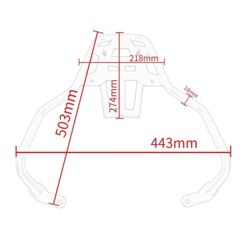 Support de queue moto GTS300 cadre passager renforcé avec plaque arrière