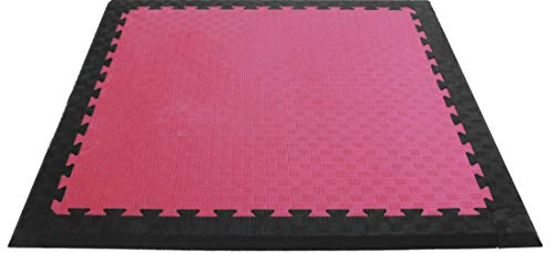 Image of USI UNIVERSAL Interlock Eva Foam Mat Slant Edge, SE Gym Floor Mat Slant Edge (1m x 8cm), Workout Mat Ideal For Taekwondo Arena Home Exercise Gym Equipment Mat (Black- 35mm)