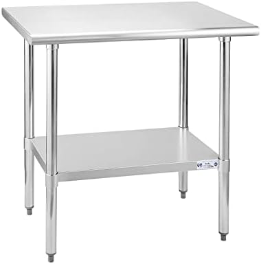 Hally Stainless Steel Table for Prep & Work 24 x 36 Inches NSF Commercial
