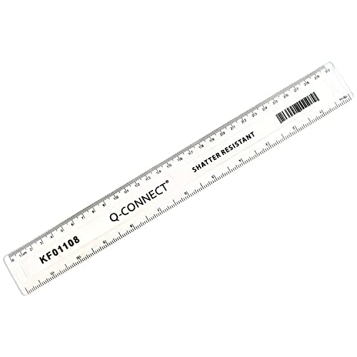 Q-Connect 300mm Ruler Shatterproof - Clear