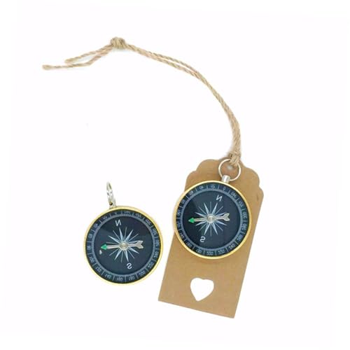 Corde en jute et boussole en métal pour cadeau invités
