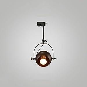 Rétro industriel plafonnier lumière mur lampe vêtements magasin rail rails lampes bar LED spots fond mur affichage Shot lumière LED Outfit long Rod plafond spots E27 (Color : Black-Track lights (B))