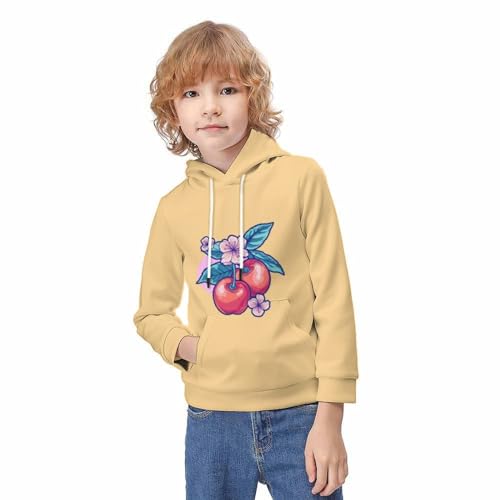 Pull imprimé 3D en molleton avec grande poche fille - 3