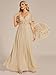 Ever-Pretty Women's Chiffon V-Neck Mother of Bride Dresses A-Line Ruched Short Sleeves Appliques Bridesmaid Dress Formal Gown Champagne US14