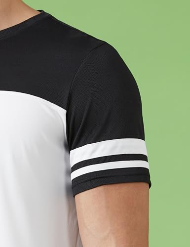 Image of Amazon Brand - Symbol Men's Color Block Active Regular Fit Sports T-Shirt | Round Neck | Half Sleeve (Available in Plus Sizes)