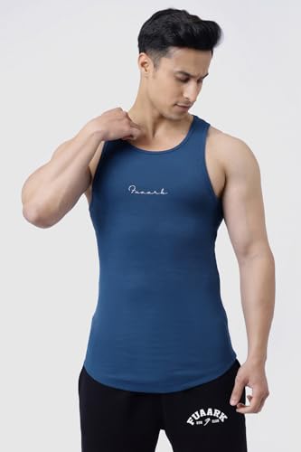 Image of FUAARK Ribbed Slim Fit Gym & Workout Tank for Men's -