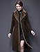 IDEALSANXUN Long Wool Coats for Women 2025 Fall Winter Fur Collar Double Breasted Trench Coat Peacoat Dressy Tweed Blazer Jackets(Brown, M)