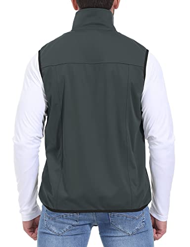 Rdruko Men's Outerwear Vest Lightweight Waterproof Windproof Golf Travel Outdoor Sleeveless Vest Jacket(Dark Gray, Us L) #TOP2