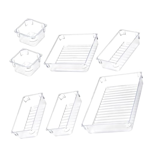 Boîtes de rangement transparentes VICASKY pour petits objets de bureau et tiroirs
