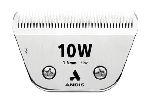 Andis 561460 ceramicEDGE Detachable Wide Blade #10W Carbon Steel Pet Clipper Blade Fine Tooth Professional Grooming Performance