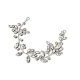 ALUINN Crystal Bride Hair Vine Wedding Rhinestone Bridal Headpieces Headband Hair Strip Bridal Accessories for Brides,Women,Bridesmaid(silver)