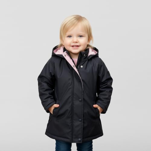 Image of Hunter Clothes Girls - Plush Lined Waterproof Rain Jacket with Hood | Lightweight Windbreaker Coat for Girls Sizes (2T-12)