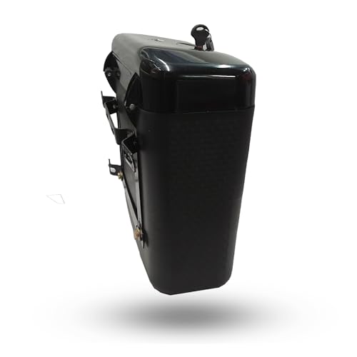 Image of RJVON - Bike Side Digi Luggage Box Super Black Size (L*34,H*30,W*11cm) for All Bikes Model Universal Fitment