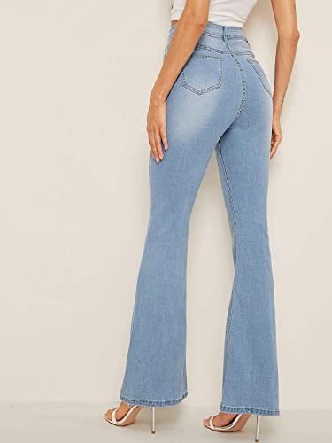 Image of KOTTY Flare Bottom Jeans for Women - Stylish Slim Fit with Bell Shape Leg