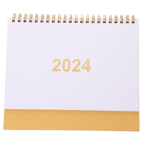 BCOATH 年無印風簡約台歴 中型 卓上スタンディングプランニングカレンダー 厚仕様 書きやすいインク透け防止 オフィスや家のデスク装飾向