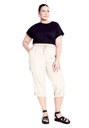 Women's Plus Size Cotton Roll Up Capri