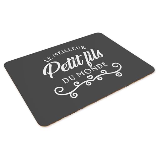 4 Sets de table noirs grand format 39,5x28,5 cm avec dessous en liège souple - 3