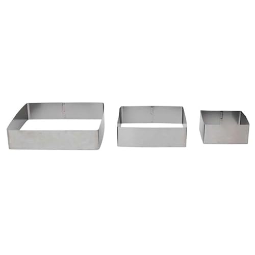 Lot de 3 Cadres à Pâtisserie Carrés 20cm Argent