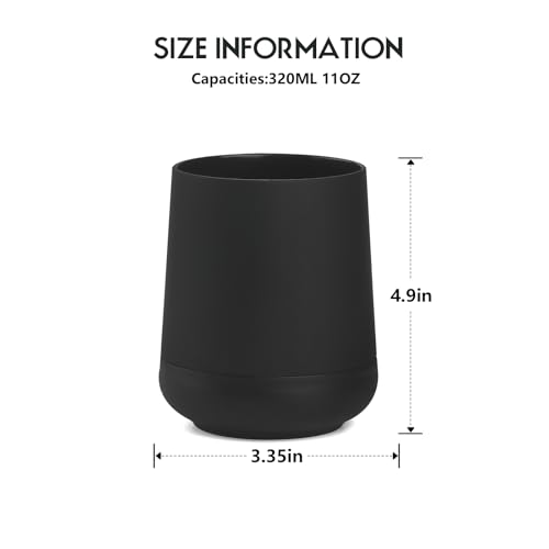 Matte Black Silicone Boot Toothbrush Holders, Modern Tooth Brushing and Toothpaste Holder Tumbler Cup for Bathroom Organizer (Black)