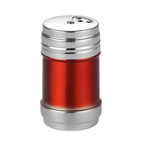 Haofy Tarro de Especias de Acero Inoxidable Contenedores Organizadores de Condimentos Portátiles con Tapa Giratoria, Herramienta de Barbacoa Esencial para Cocina (rojo)
