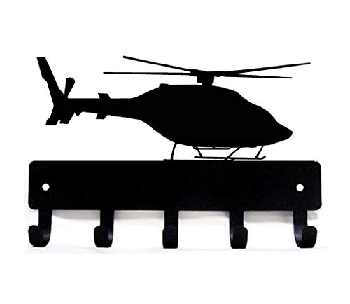 The Metal Peddler Helicopter #1 Key Rack Holder for Wall - Large 9 inch Wide - Made in USA