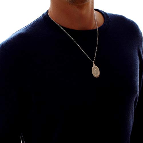 Large Miraculous Medal Necklace for Men