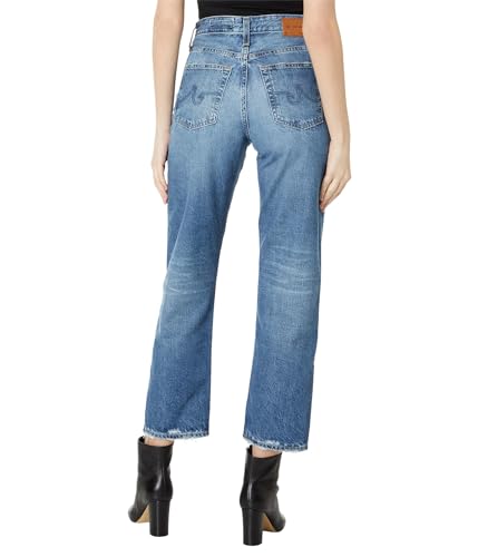 AG Women's Rian Ultra High Rise Ankle Straight Jean in 15 Years Restart2