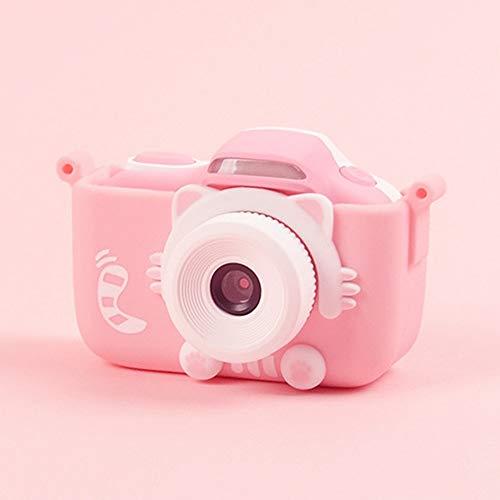 Heqianqian-Toys Mini Cámara Infantil Regalo Creativo del silicón de Shell niño Mini cámara de la cámara de vídeo for Chicos, Chicas Juguete al Aire Libre Diseño Anticaída (Color : Pink, Size : 16G)