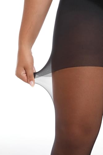 Image of Women's Plus Size Control Top Tights 15 Den, Durable Semi Opaque Pantyhose, Ultra-Soft Stretchy Opaque Control Tights